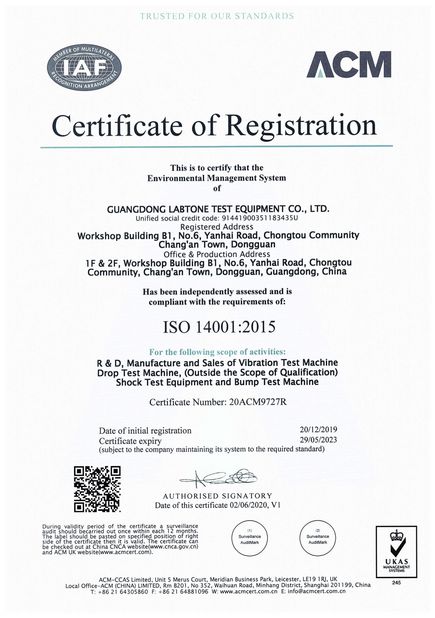 Китай Labtone Test Equipment Co., Ltd Сертификаты